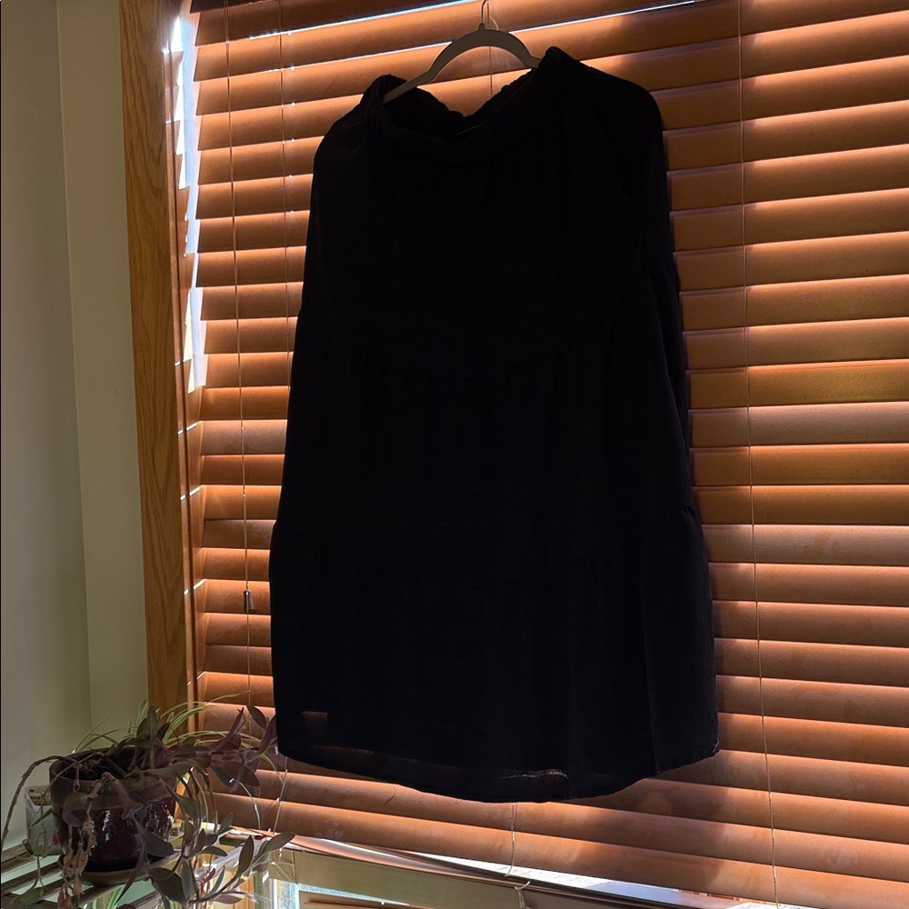 Black Women's Tiered Midi Skirt
